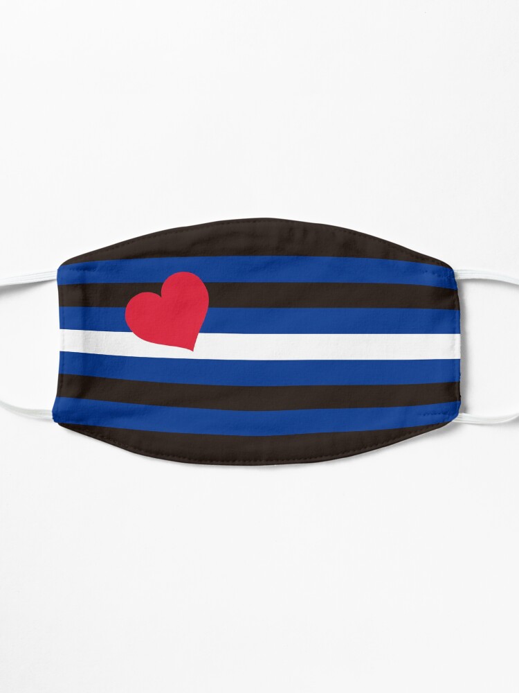 Vista alternativa de Mascarilla Gay Cuero Bandera Corazón