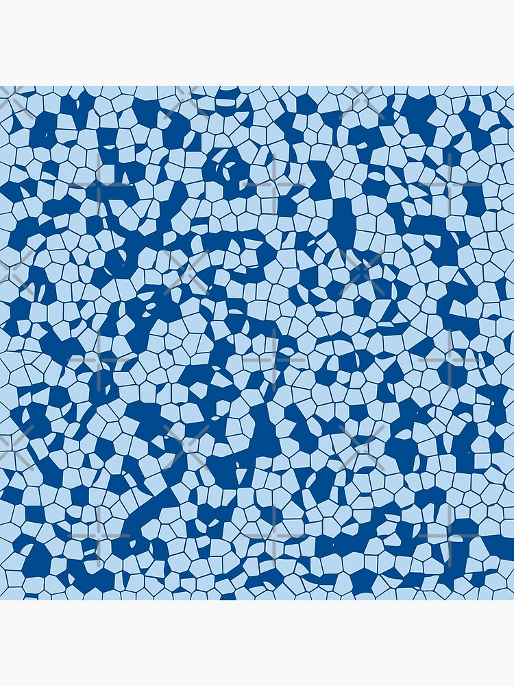 "Mosaic Camouflage Stained Glass Camo Patterns in Blue on Light blue