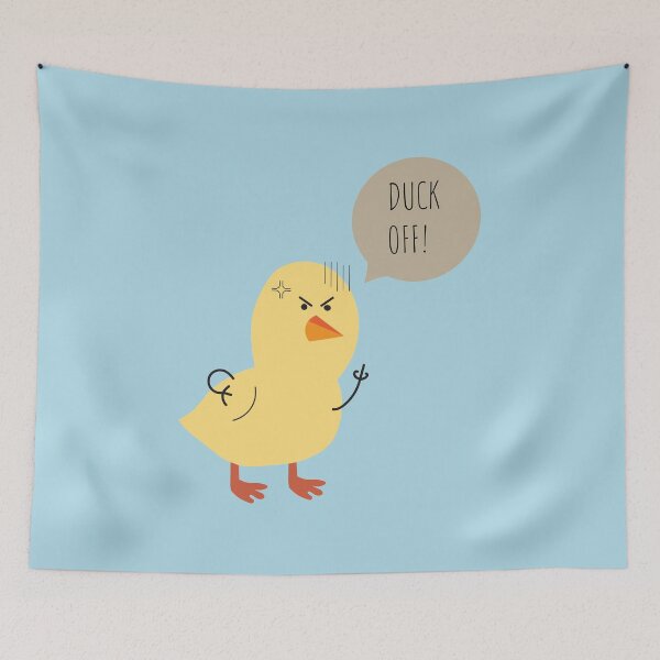 Item preview, Angry Irritated Funny Duck Off Middle Finger Cartoon designed and sold by Sour Soul.
