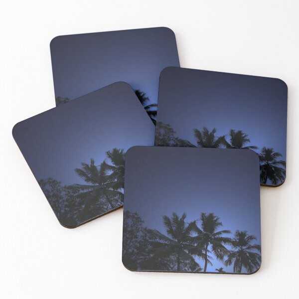 Item preview, Vintage Tropical Coconut Palm Trees Night Moonlight designed and sold by worldways.