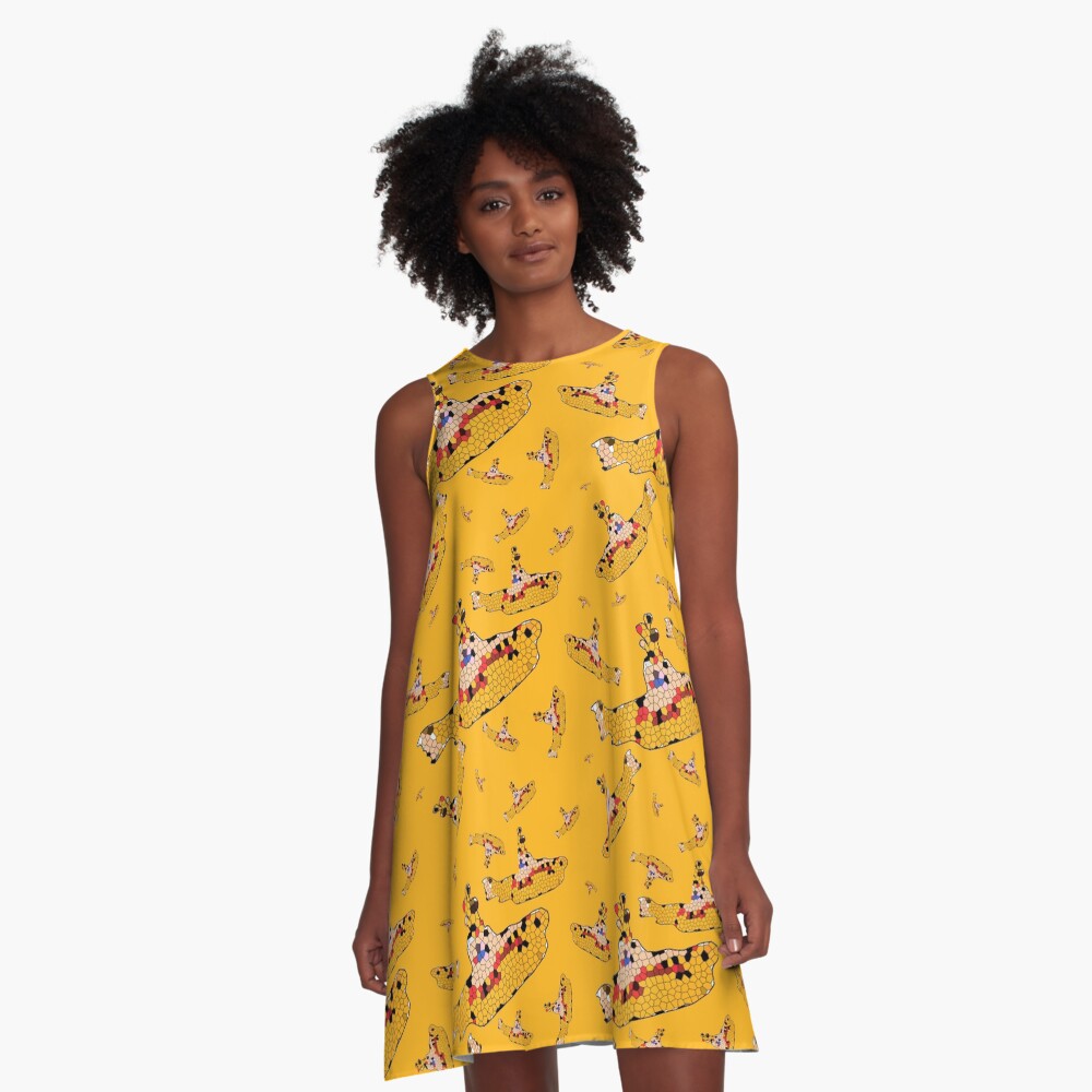 "Yellow Sub" ALine Dress for Sale by AlchemyArt975 Redbubble