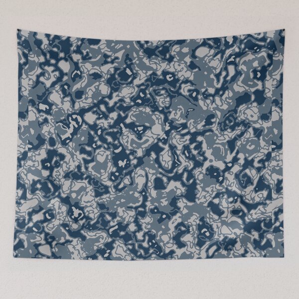 Item preview, Winter Camouflage Artistic Cutout Patterns in Blue Shades designed and sold by ShopieHome.