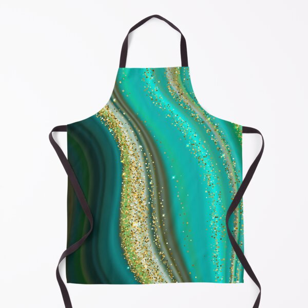 Item preview, River Flow Marble Swirls of Turquoise Teal and Gold Glitter Abstract Pattern designed and sold by Alicia Chee.