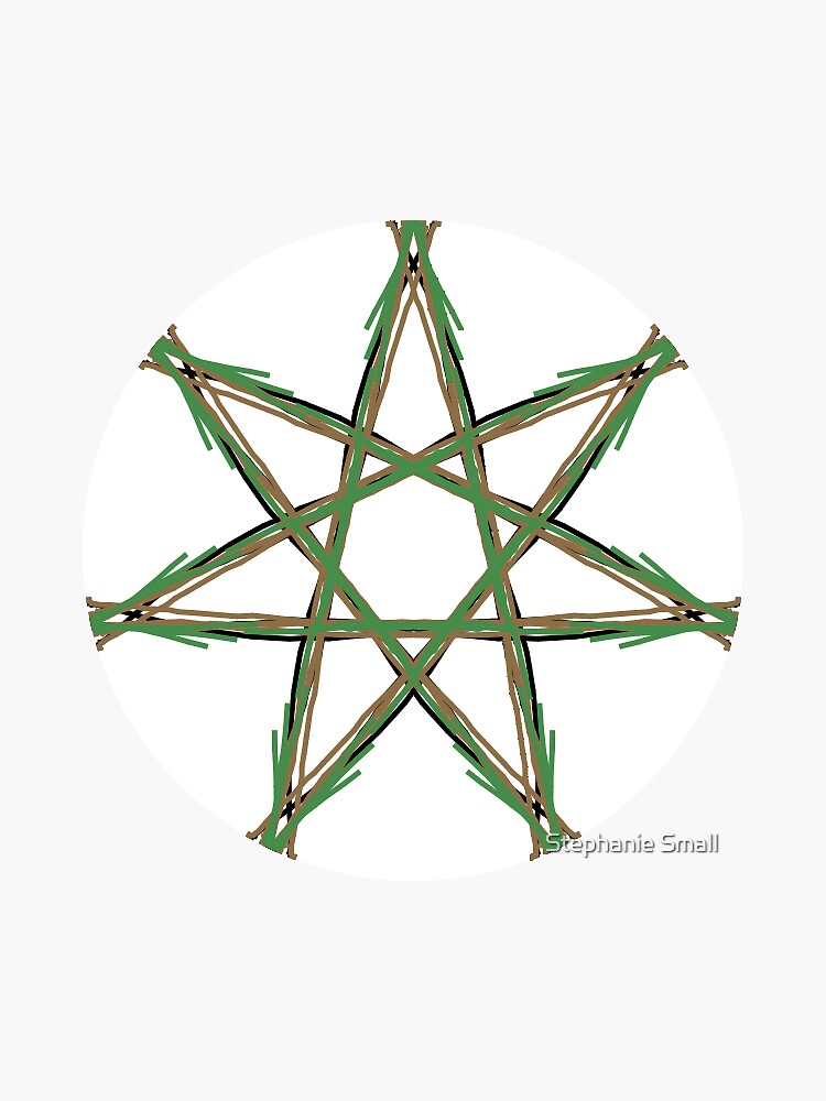 Elven Star Pentagram Septagram Heptagram Pattern Design Fairy Star ...