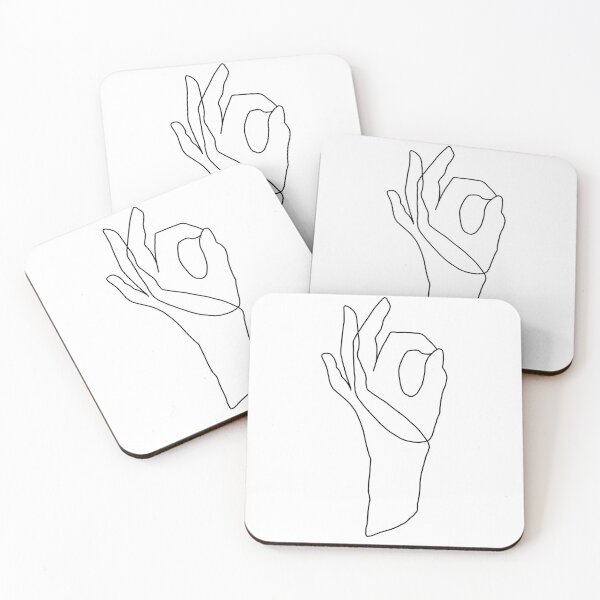 Item preview,  Line art doodle graphic of hand American Sign Language A okay ok designed and sold by adesignworld.