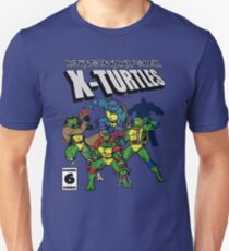 Camiseta ajustada X-Turtles, mutantes en medio caparazón (Colab con RPAdame)