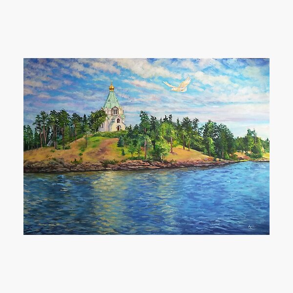 Item preview, White dove over Saint Nicholas' Skete, Valaam. designed and sold by Anthropolog.