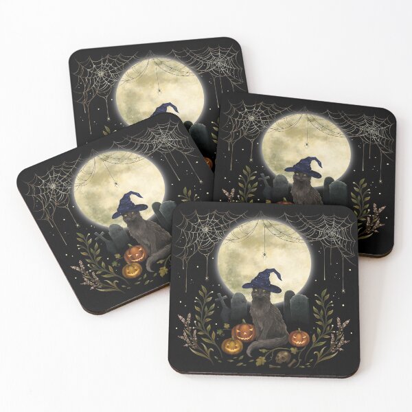 Item preview, The Black Cat on Halloween Night designed and sold by episodicDrawing.