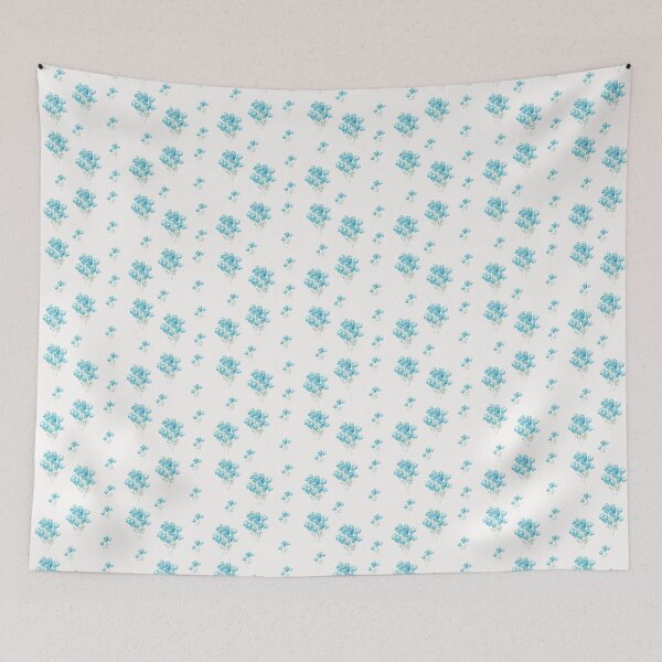 Item preview, blue flowers, hand painted blue flowers on white designed and sold by fra02.