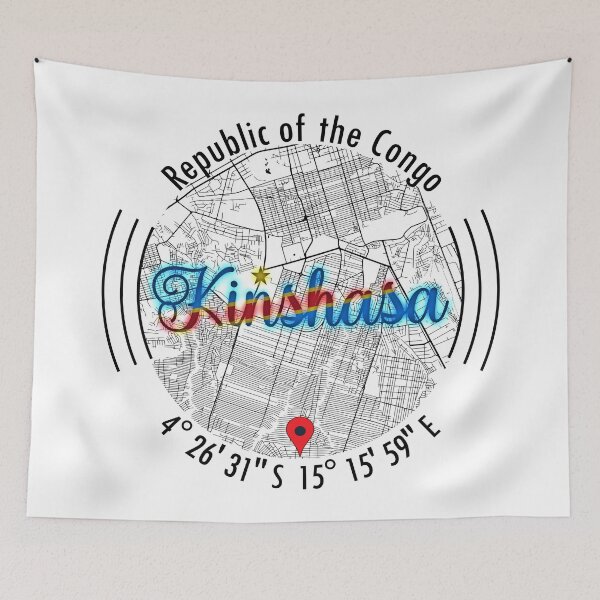 Item preview, Kinshasa, CONGO Road Map Art - Earth Tones designed and sold by hatimelhag.