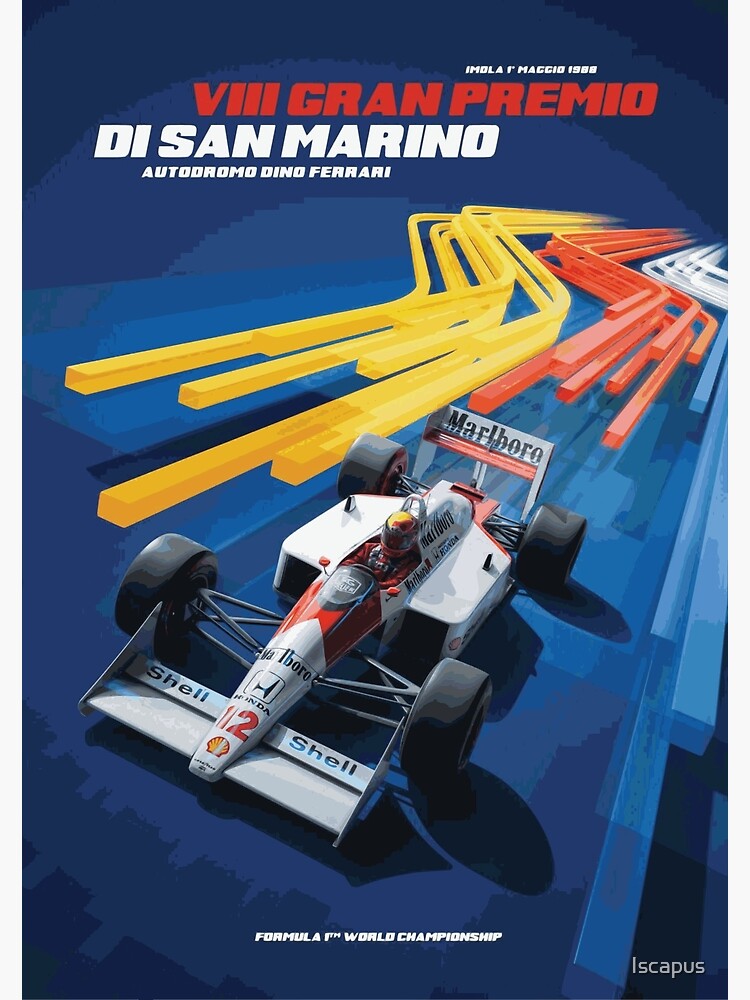 Ayrton Senna - Helmet - San Marino GP - 1988 Art Print