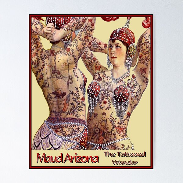 Item preview, MAUD ARIZONA; Vintage Tattooed Lady Print designed and sold by posterbobs.
