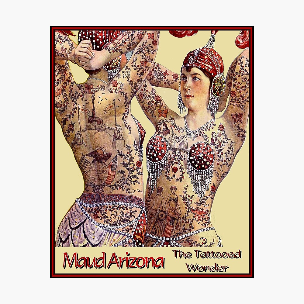 Maud Arizona Vintage Tatowierte Dame Drucken Poster Von Posterbobs Redbubble