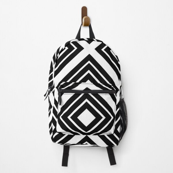 Artikelvorschau, Schwarzweiss-Muster, Schulrucksack u. Reisetasche entworfen und verkauft von Gaalaxyz.