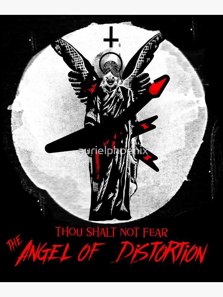 Thou shalt not fear the Angel of Distortion - Graffity Style Angel with Guitar by aurielphoenix
