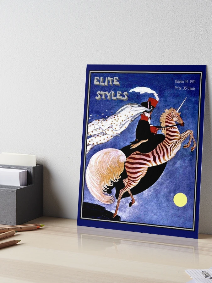 Sculptures Et Grands/リオペラ/ポスター ELITE STYLES : Vintage 1921 Lady Riding a Zebra Unicorn