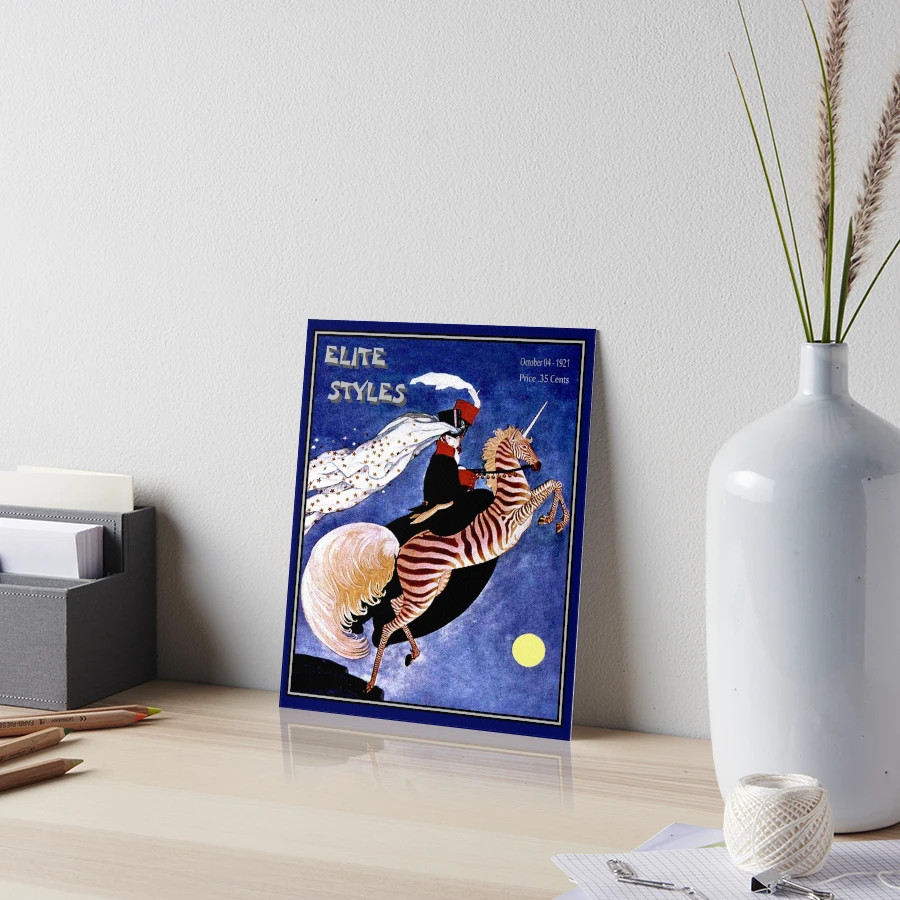 Sculptures Et Grands/リオペラ/ポスター ELITE STYLES : Vintage 1921 Lady Riding a Zebra Unicorn