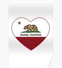 Salinas California Love Heart Poster Salinas California Love Heart Poster