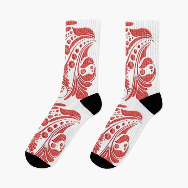 Item preview, Floral pattern in red and white abstract floral design designed and sold by GlamourChick.
