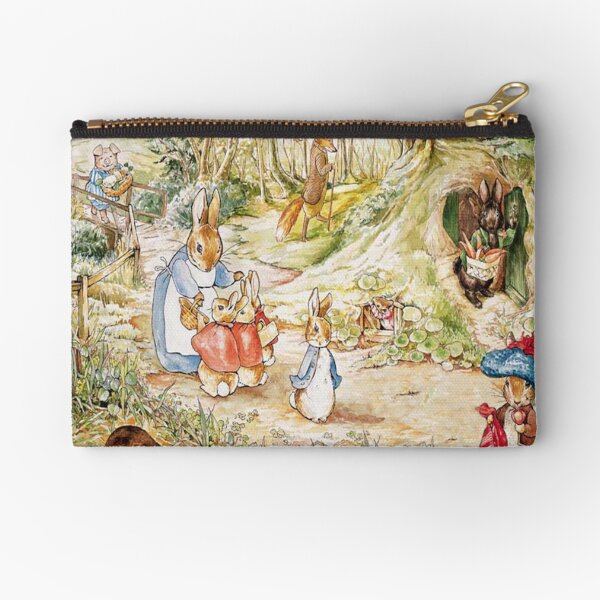 Beatrix Potter Rabbit Family Illustration "The Tale of Peter Rabbit" Zipper Pouch