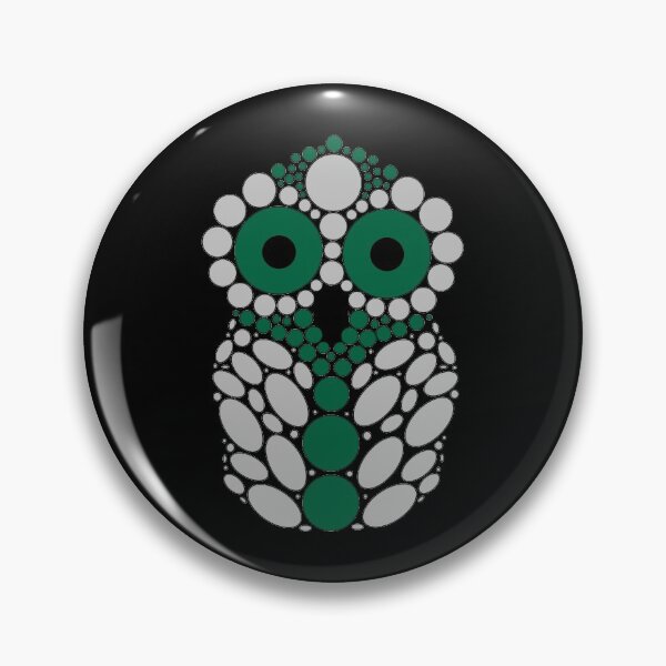 Item preview, Silver and Green Owl designed and sold by RhubarbMyrtle.