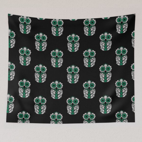 Item preview, Silver and Green Owl designed and sold by RhubarbMyrtle.