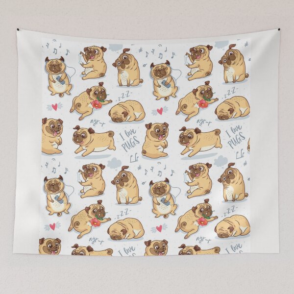 Item preview, Pug Dog Art Pugs puppy funny cute dogs designed and sold by Coolstuff4you71.