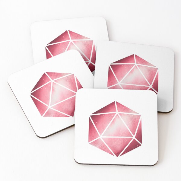 Item preview, White Outline Pink Stars D20 designed and sold by SugarAndLime.