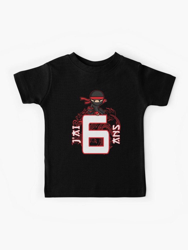 6eme Anniversaire 6 Ans Un Beau Cadeau Avec Un Motif Ninja Kids T Shirt By Zimstar Redbubble