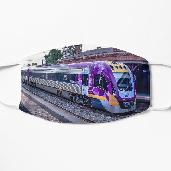 VLine Train at Castlemaine Station Flat Mask