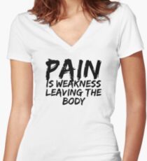 Pain Women's Fitted V-Neck T-Shirt