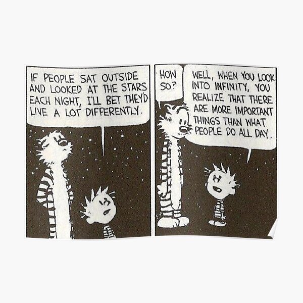Étoiles Calvin et Hobbes Poster