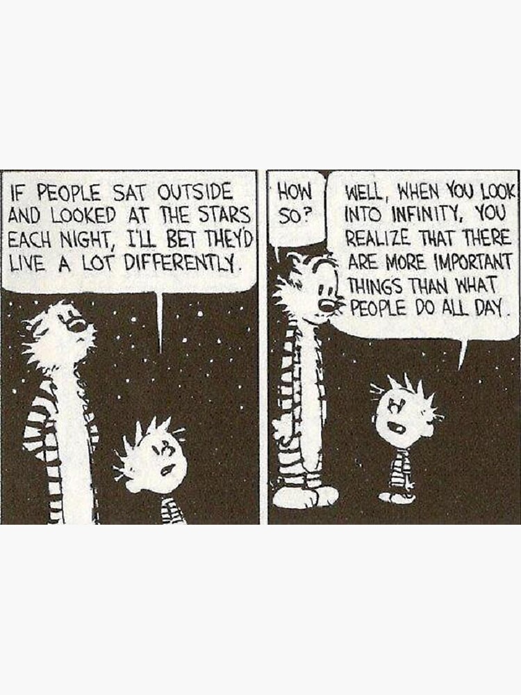 "Calvin and Hobbes Stars" Sticker by yakkers308 Redbubble