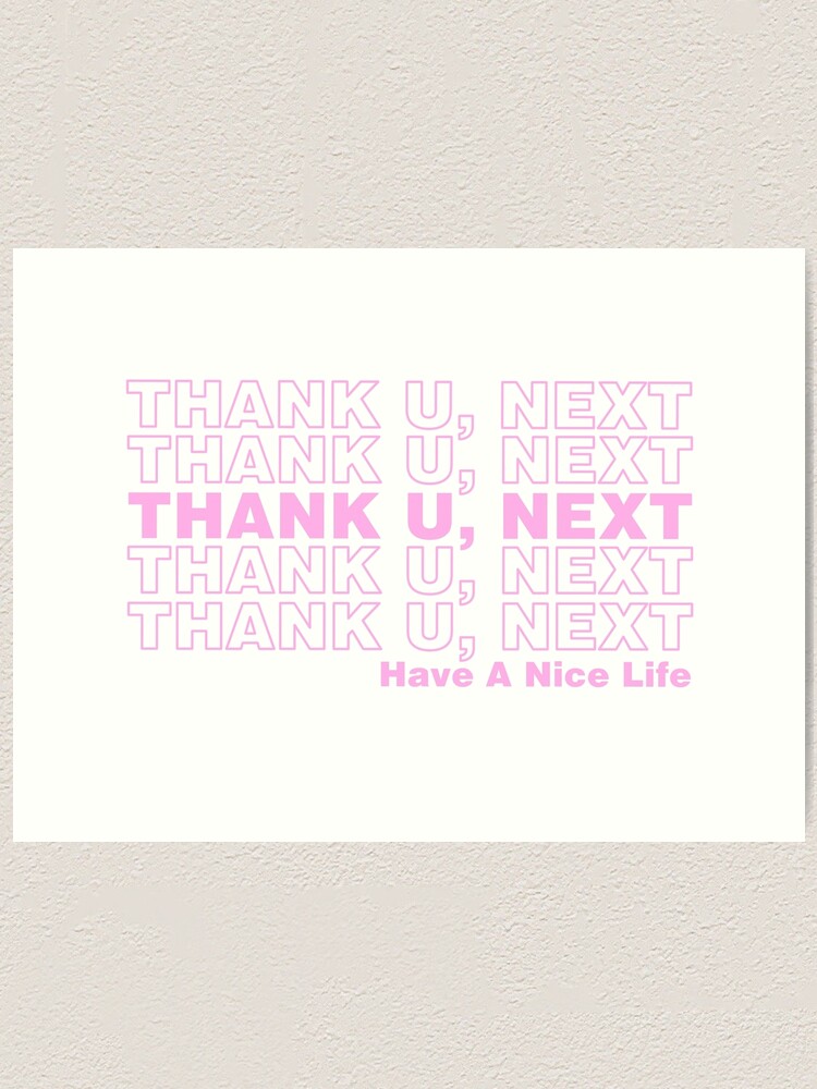 Thank u next takeout bag design in pink Art Print