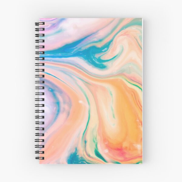 Item preview, Acrylic paints waves marble orange pink designed and sold by amagaclothing.