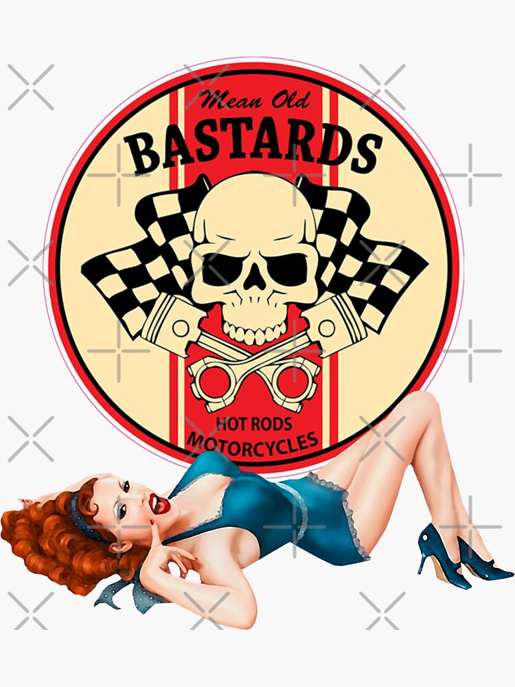 Hot Girl Rockabilly Garage Sticker For Sale By Blackrain1977 Redbubble