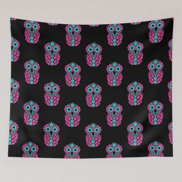 Item preview, Pink and Blue Owl designed and sold by RhubarbMyrtle.