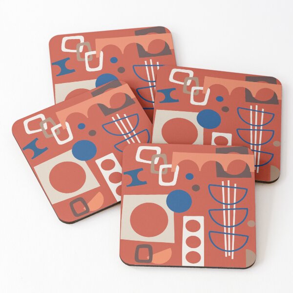 Item preview, Mid Century Outline - red background designed and sold by kittyvdheuvel.