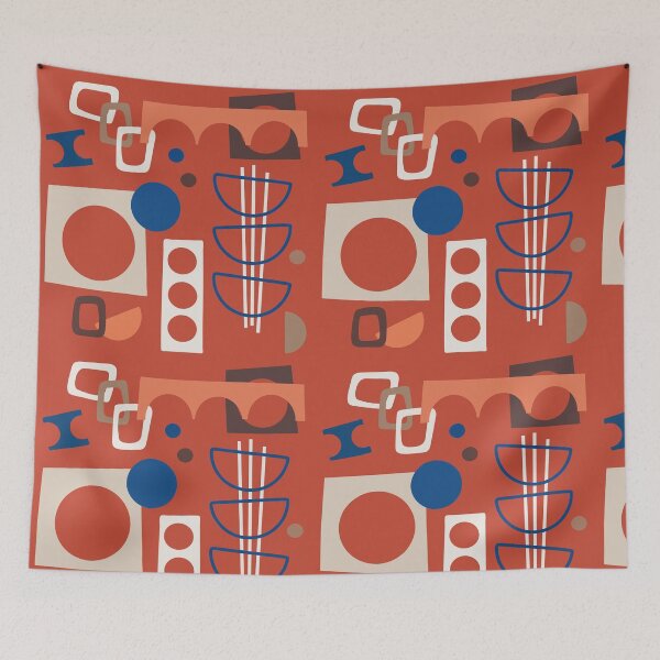 Item preview, Mid Century Outline - red background designed and sold by kittyvdheuvel.