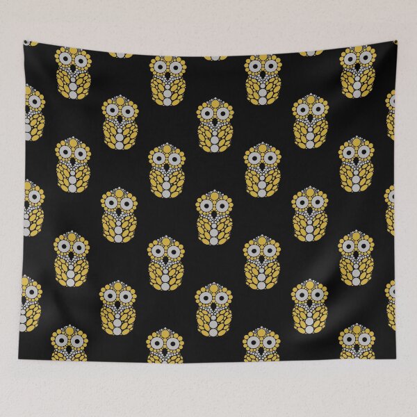 Item preview, Silver and Gold Owl designed and sold by RhubarbMyrtle.