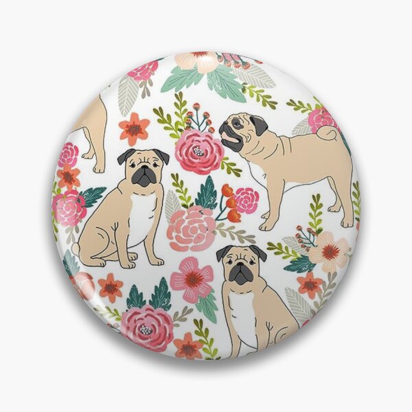 Item preview, Pug Dog Art Pugs puppy funny cute dogs flowers designed and sold by Coolstuff4you71.