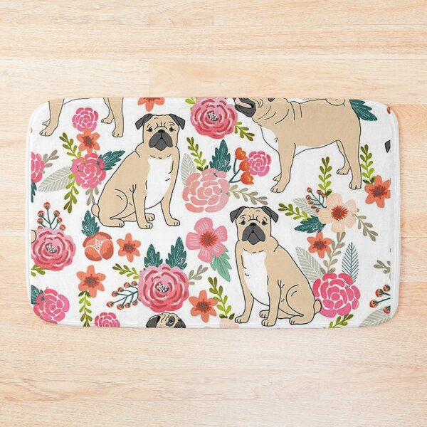 Item preview, Pug Dog Art Pugs puppy funny cute dogs flowers designed and sold by Coolstuff4you71.