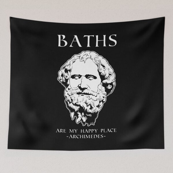 Item preview, Happy Place Physicist Math Joke Archimedes print designed and sold by jakehughes2015.