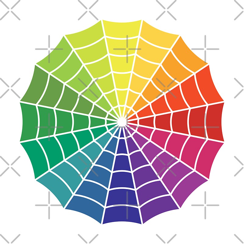 "Spider Web - Color Spectrum Segment White" Stickers by Jenny Zhang ...
