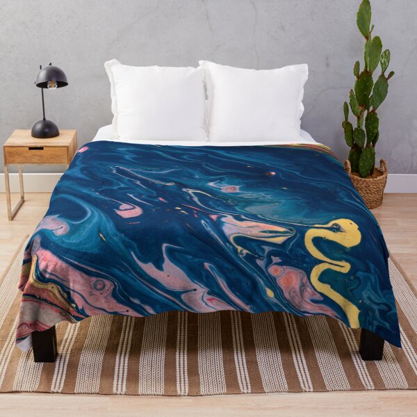 Item preview, Marble Swirls of Dark Blue Pink Red and Yellow Abstract Pattern designed and sold by Alicia Chee.
