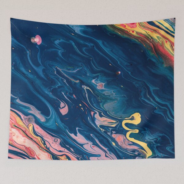Item preview, Marble Swirls of Dark Blue Pink Red and Yellow Abstract Pattern designed and sold by Alicia Chee.