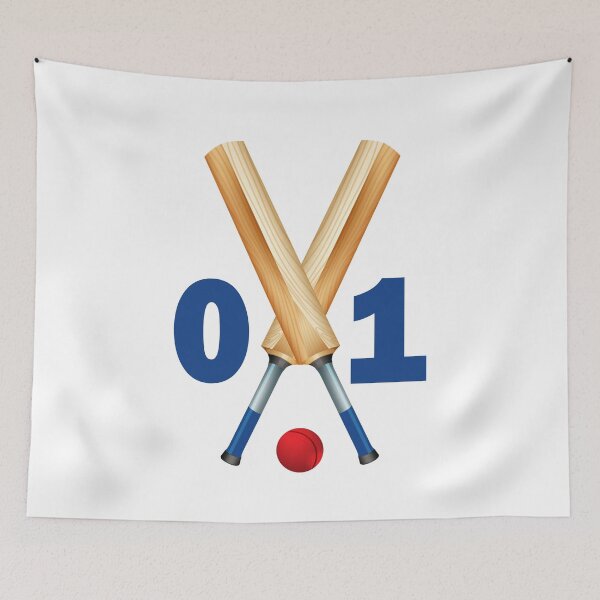 Item preview, Cricket number 01 - one with bats and ball designed and sold by AllShirts21.