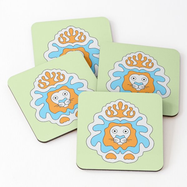 Item preview, Cute Cartoon Lion with crown, king of the jungle - Orange and Blue designed and sold by Twist Design.