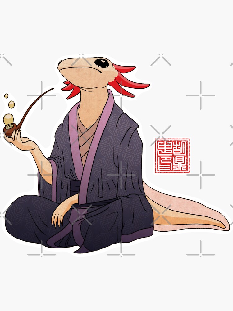 Axolotl Philosopher With Bubble Pipe by DingHuArt