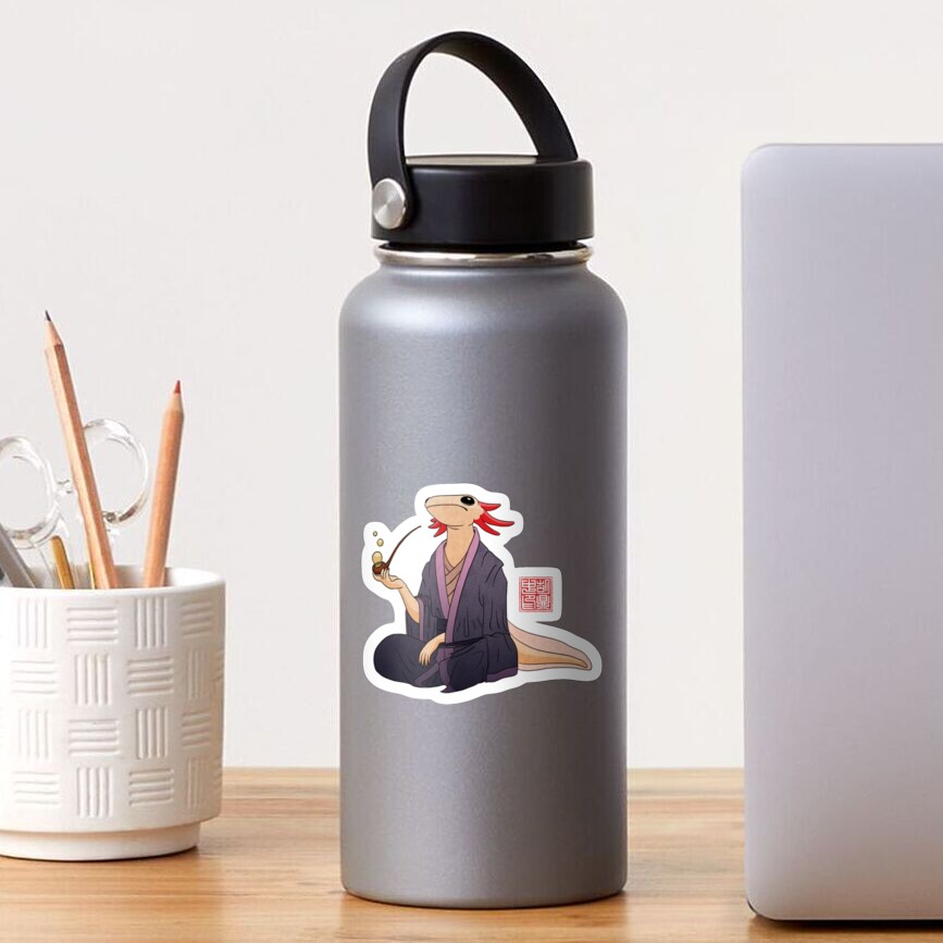 Axolotl Philosopher With Bubble Pipe Sticker